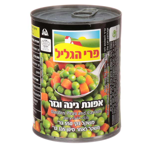 Peas and Carrot Canned Pri Hagalil 550 gr