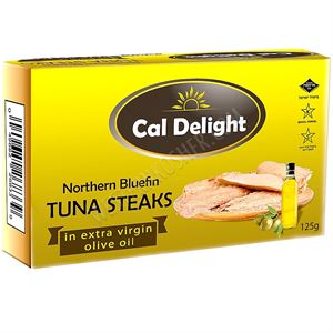 Tuna Steak Northern Bluefin In Extra Virgin Olive Oil CD California Delight 125 gr