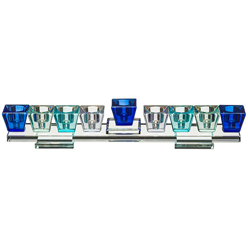 Crystal Menorah Art Judaica 1 Unit