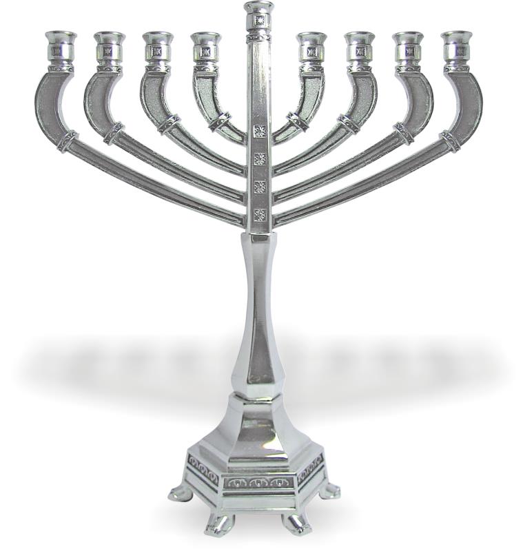 Elegant Nickel Menorah "Branches" 19.5 cm Art Judaica 1 Unit