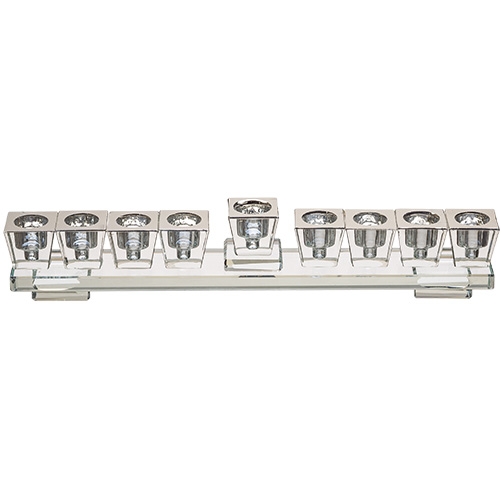 Crystal Clear Menorah 28 cm Art Judaica 1 Unit