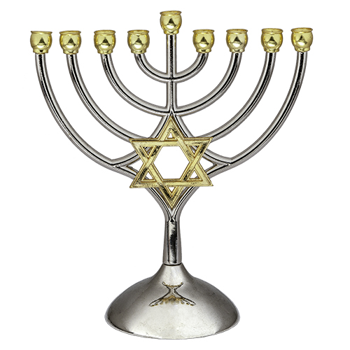 Elegant Menorah "Golden David Star" 16 cm Art Judaica 1 Unit