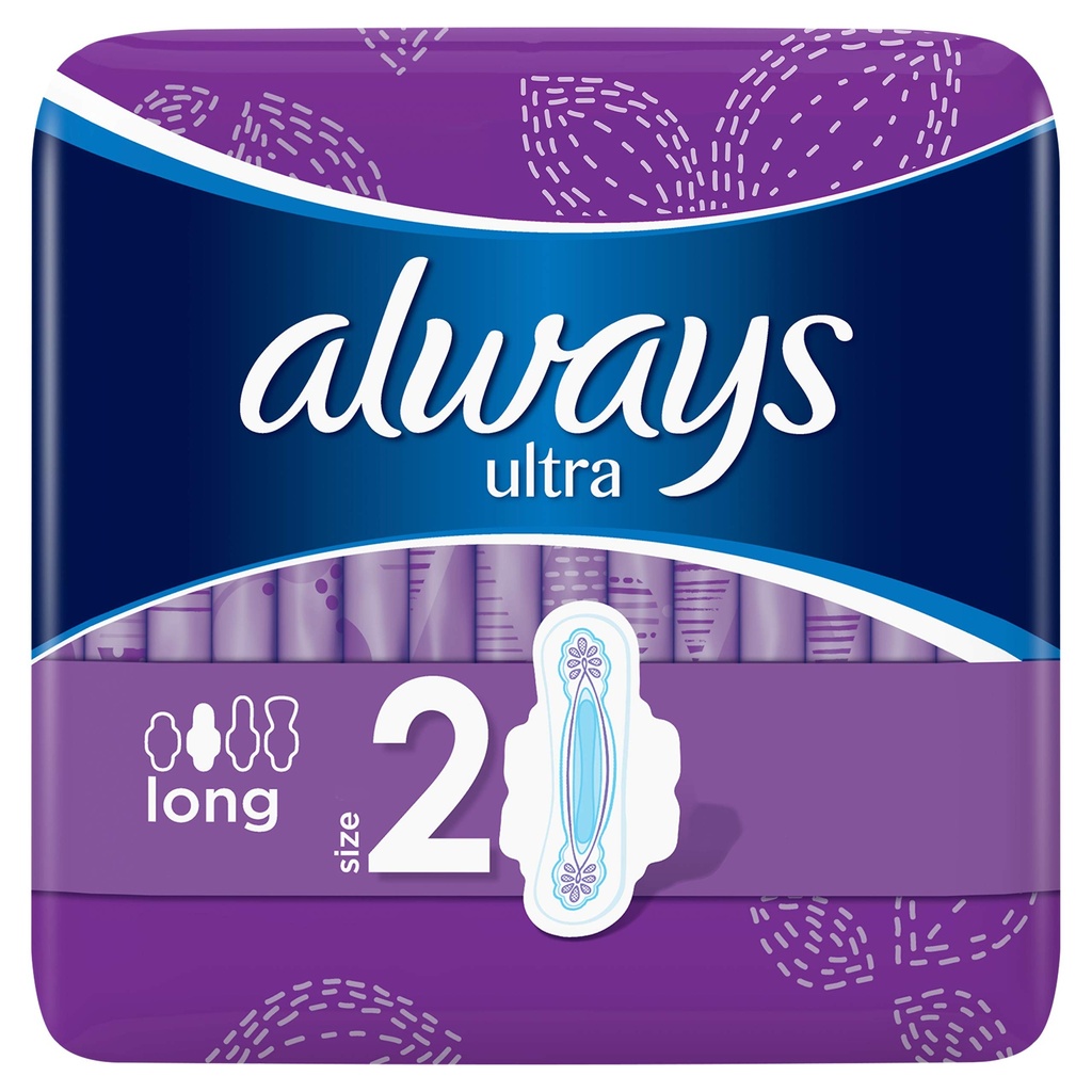 Ultra Long With Wings 8 Hours With Wings Purple Size 2 Allways 12 Units
