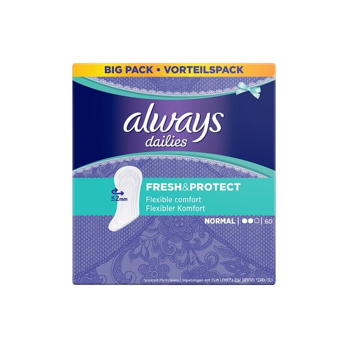 Daily Liner Fresh & Protect Pads Normal Purple Allways 56 Units