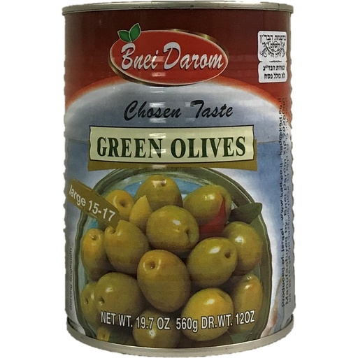 [DRY-1282] Big green Olives Bnei Darom 560 gr