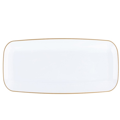 [DSP-0181] Small Rectangle Plate White & Gold 1 Unit
