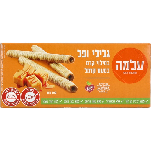 [DRY-0576] Wafer Rolls Filled With Caramel Cream Alma 100 gr