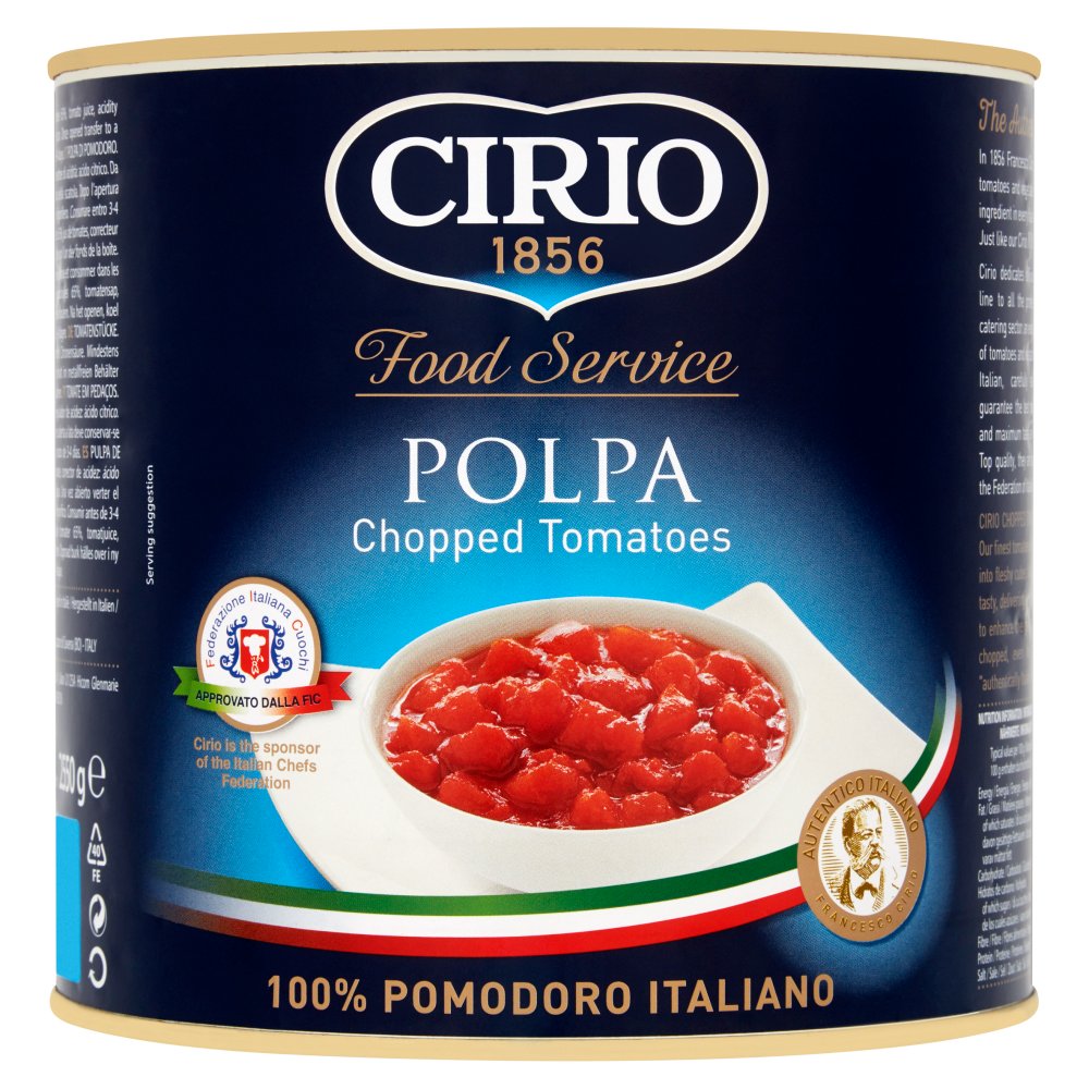 Tomato Sauce CI11 CHOPPED TOMATOES Cirio 2.55 kg