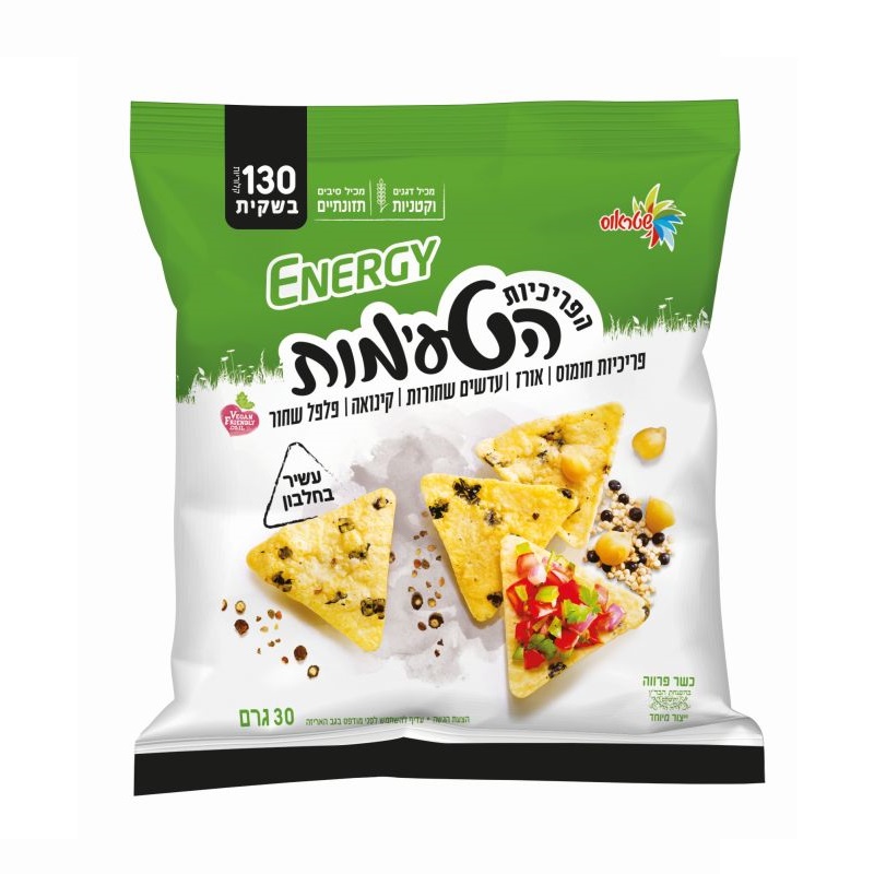 Energy Crackers Chickpeas Rice Black Lentil Quinoa Black Pepper Triangles Strauss 30 gr