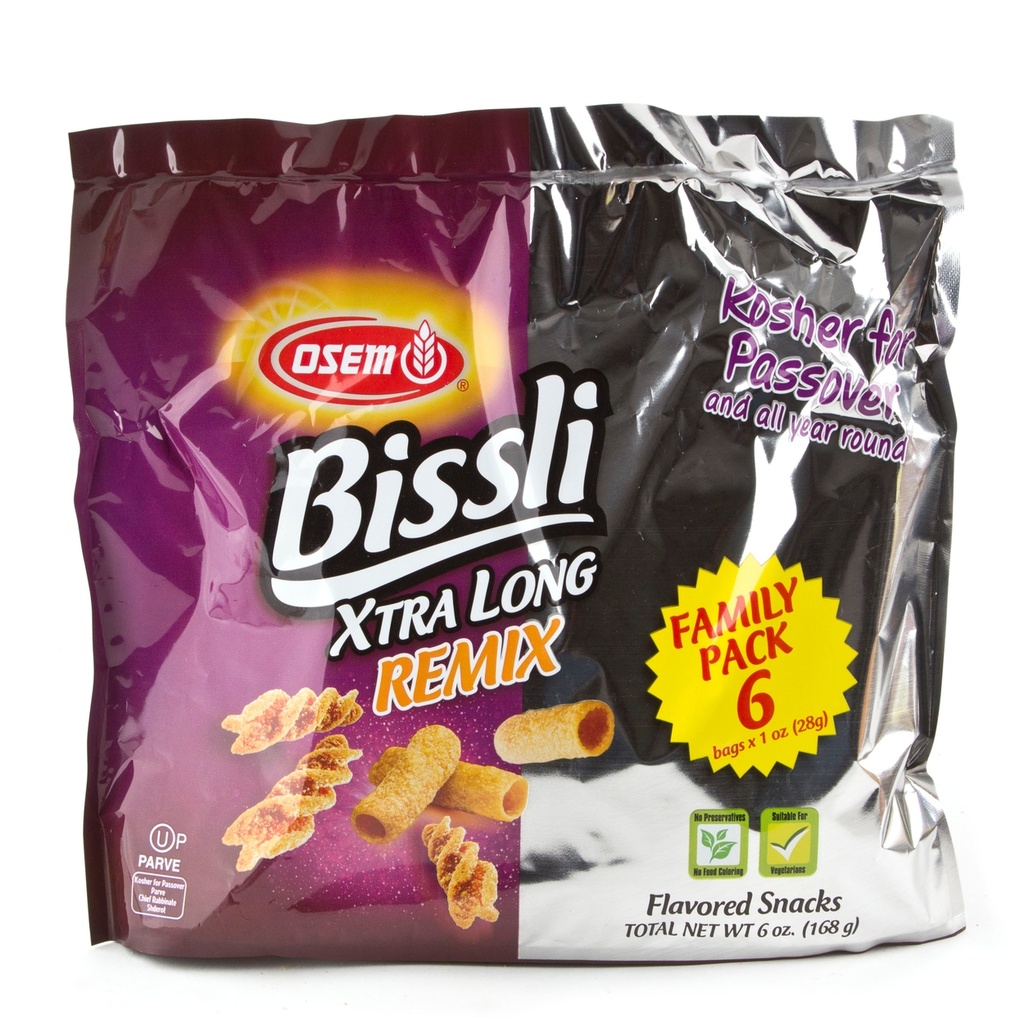 Bissli Remix BBQ and Smokey Mixed Flavors Wheat Snack (Passover) Osem 28gr X 6 168 gr