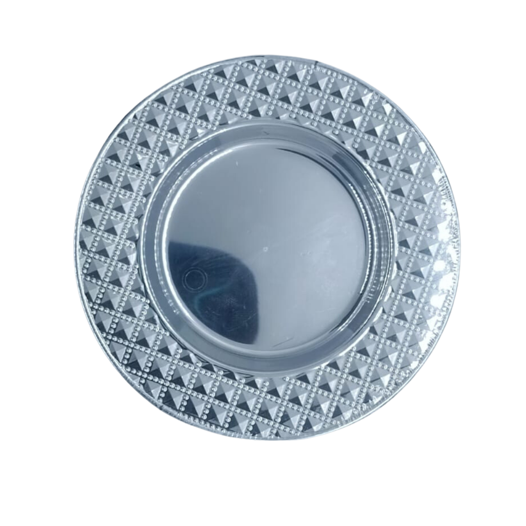 Plastic Silver Plate For wine Cup 25 units