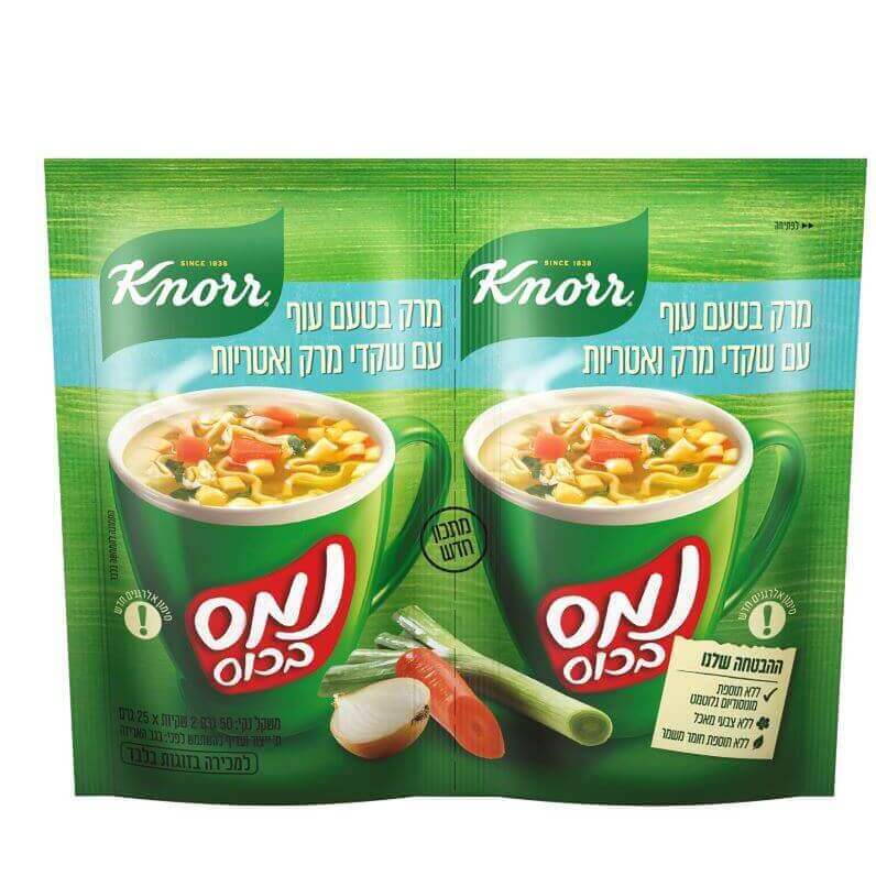 Instant Chicken soup with Croutons & Noodles "Names Bakos" Knorr 2 Bags 50 gr