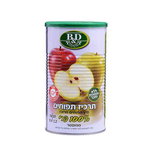 תרכיז תפוחים טבעי 100% ב&ד 1.2 ליטר