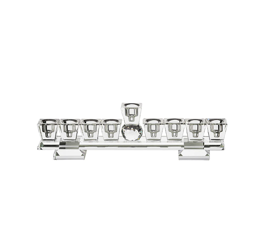 Clear Glass Menorah Avi Matanot 1 Unit