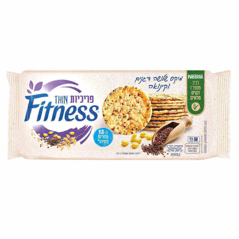 Rice Cracker Mix Three Cerials and Quinoa Fitness 80 gr