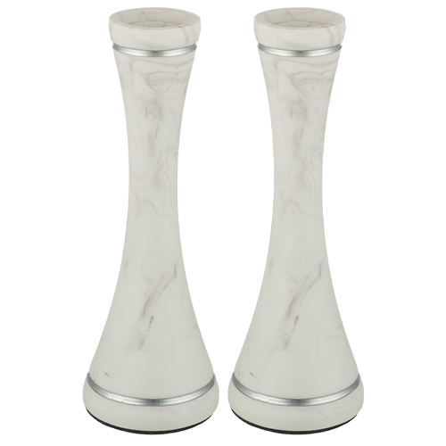 Polyresin Candlesticks 16 cm Art Judaica 1 Pair