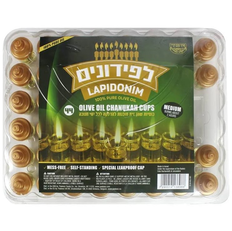Olive Oil Candle Hanukkah set Lapidonim 44 Units