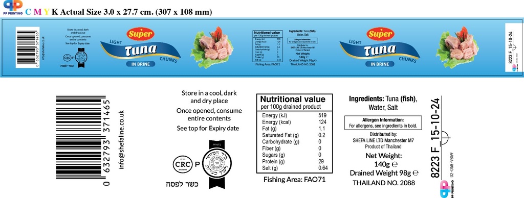 Tuna In Brine Super 140 gr