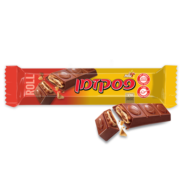 Pesek Zman Chocolate Filled Rolled Waffle & Chocolate-Coated Nut Cream Elite 40 gr