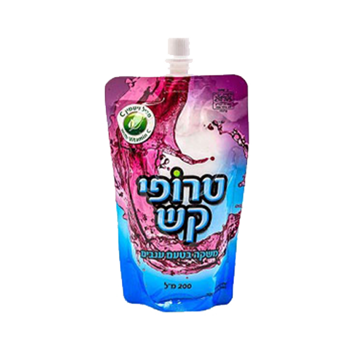 טרופית משקה בטעם ענבים עם קש כספין 200 גרם