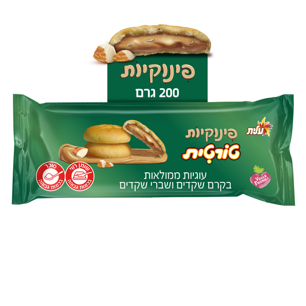 פינוקיות טורטית במילוי קרם שקדים ושברי שקדים עלית 200 גרם