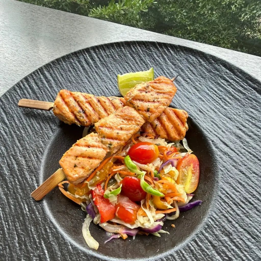 Med Salmon Skewers