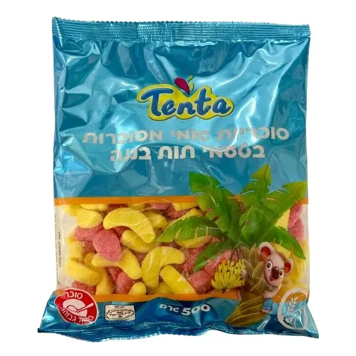 סוכריות גומי בננה ותות מסוכרות טנטה 500 גרם