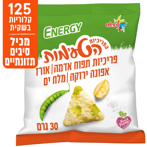 Energy Rice Crackers Potato Green Pea & Sea salt Strauss 30 gr