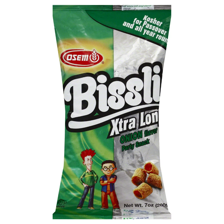 Bissli Onion Flavor Wheat Snack Extra Long (Passover) Osem 70 gr