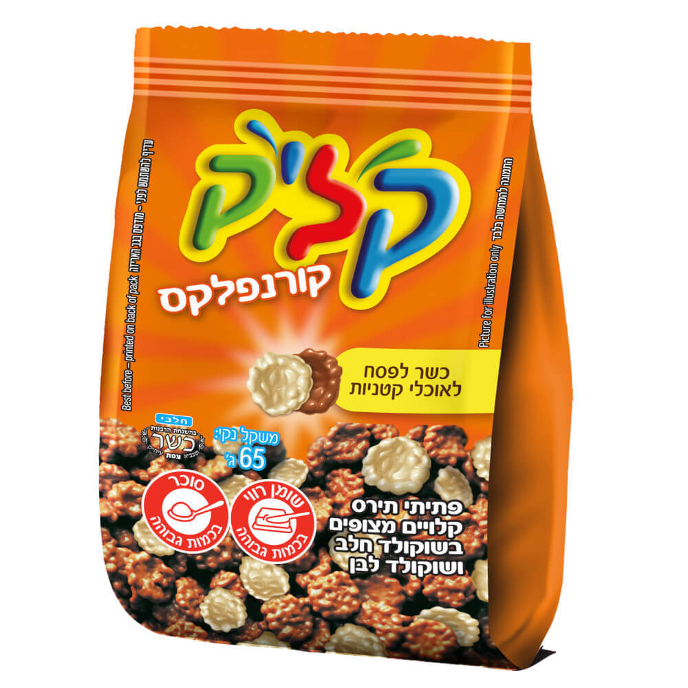 Click Cornflakes Milk and white chocolate (Passover) (Kitniyot) Uniliver 65 gr