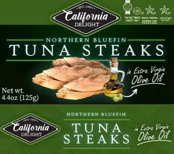 [DRY-0092] Tuna Steak Northern Bluefin In Extra Virgin Olive Oil California Delight 125 gr