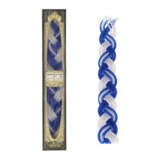 [JDC-0035] Havdala Blue candle braided with dong Shalhevet 1 Unit