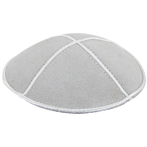 [JDC-0054] White Suede Kippah 13 cm Art Judaica 1 Unit