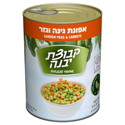 [DRY-0404] אפונת גינה וגזר (קטניות) קבוצת יבנה 325 גרם