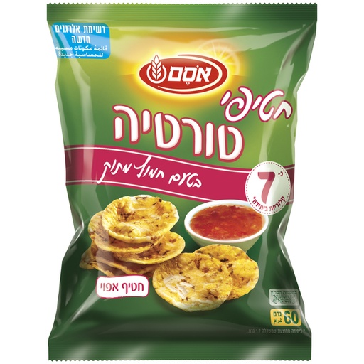 [DRY-0541] חטיף טורטיה אפוי בטעם חמוץ מתוק אסם 60 גרם