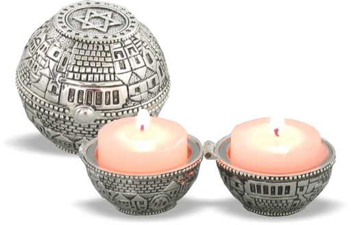 [JDC-0138] Travel Size Ball Shape Candlesticks For Shabbat Candles 1 Unit