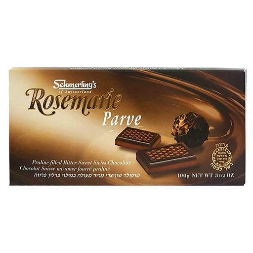 [DRY-0862] Praline Filled Bitter Sweet Swiss Chocolate Parve Schumerling's 100 gr